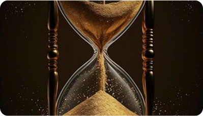 Hourglass representing time and transformation